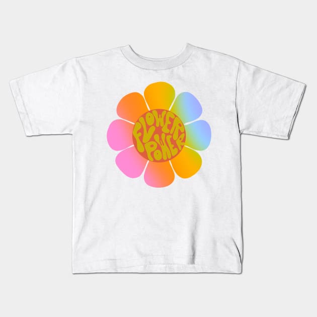 Flower power - rainbow flower Kids T-Shirt by Deardarling